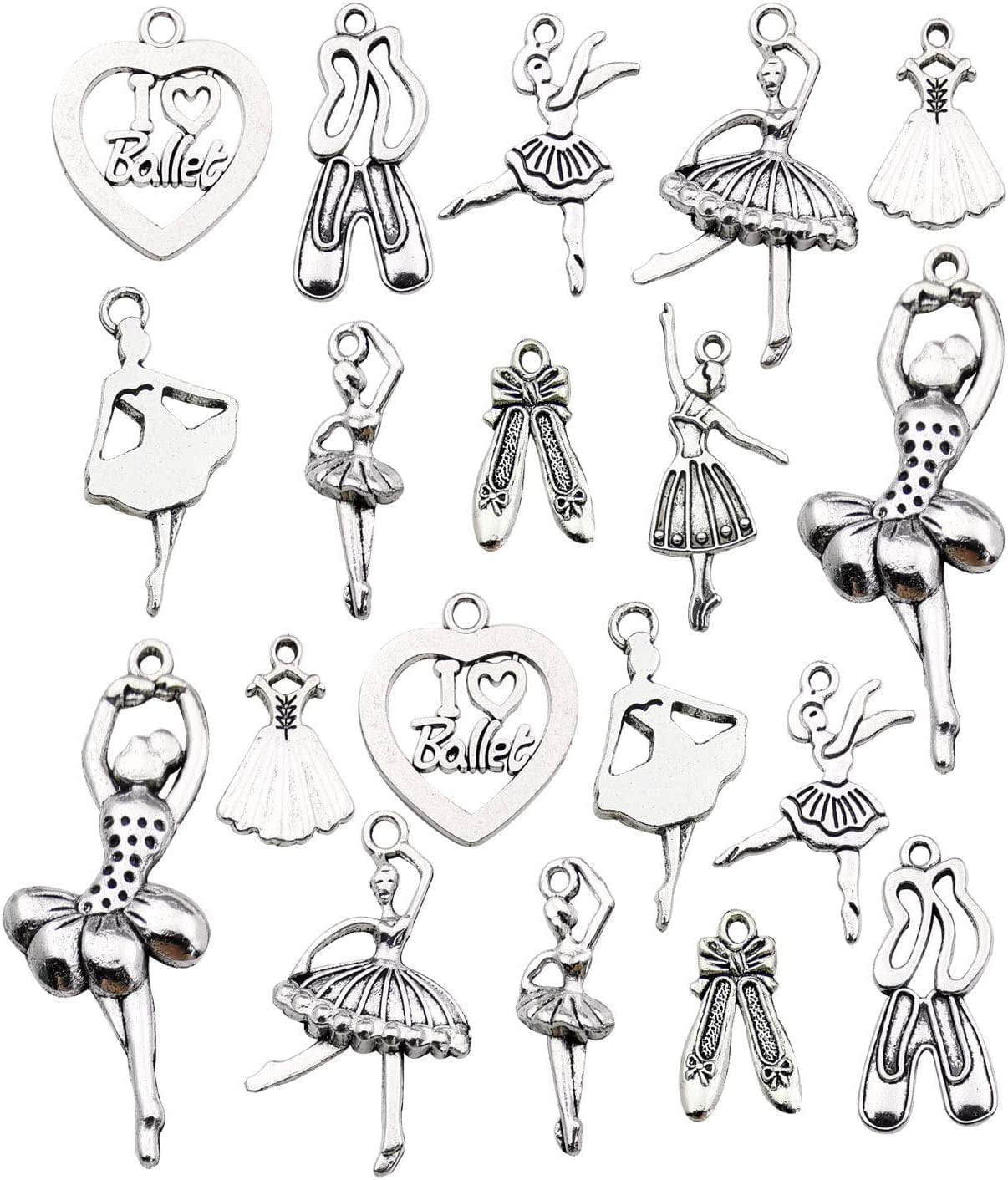 100G(80Pcs) Craft Supplies Antique Silver Animals Cat Dog Pet Charms Pendants for Crafting, Jewelry Findings Making Accessory for DIY Necklace Bracelet (M293) M290