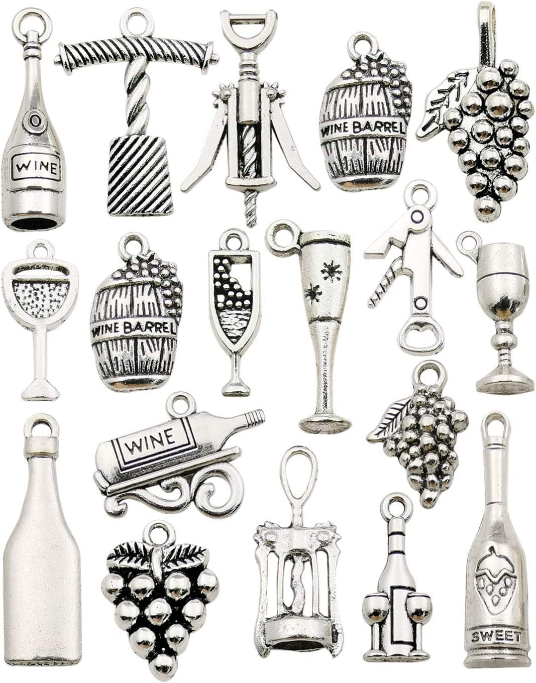 100G(80Pcs) Craft Supplies Antique Silver Animals Cat Dog Pet Charms Pendants for Crafting, Jewelry Findings Making Accessory for DIY Necklace Bracelet (M293) M307