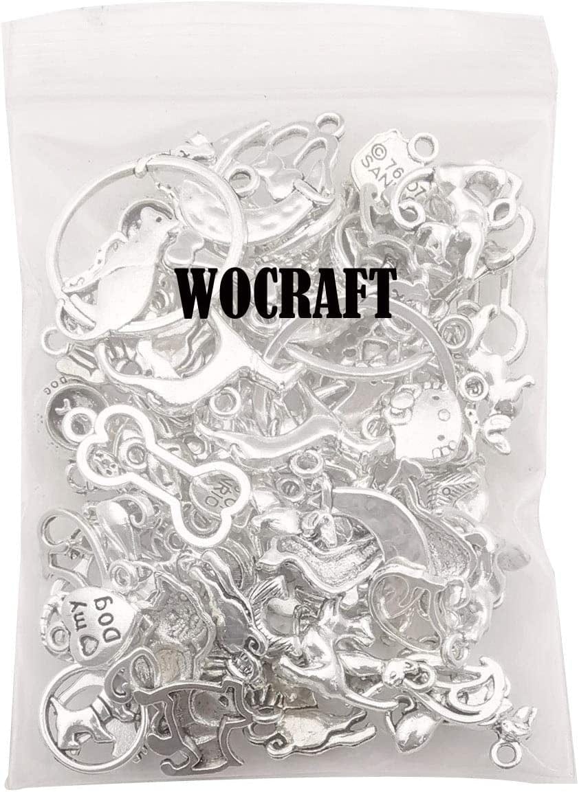100G(80Pcs) Craft Supplies Antique Silver Animals Cat Dog Pet Charms Pendants for Crafting, Jewelry Findings Making Accessory for DIY Necklace Bracelet (M293)