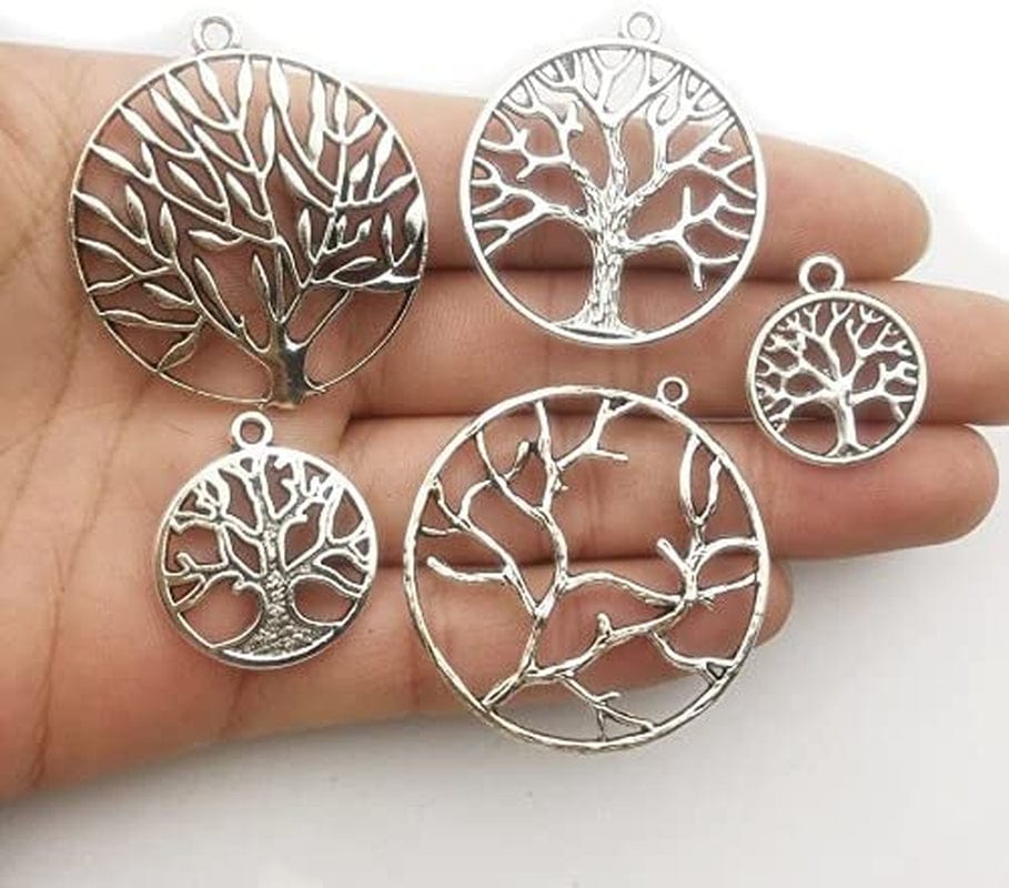 100G Craft Supplies Mixed Tree of Life Pendants Beads Charms Pendants for Crafting, Jewelry Findings Making Accessory for DIY Necklace Bracelet (M075)