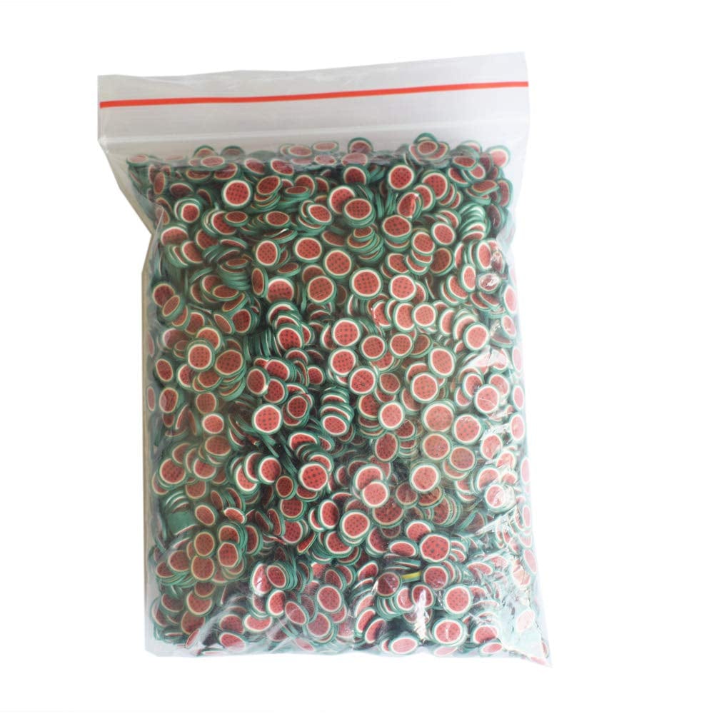 100Gram/Bag Polymer Clay Yellow Green Lemon Fruit Slices 5Mm Diameter DIY Nail Art Decorations Sticker Mixed Tools Supplies Health & Beauty > Personal Care > Cosmetics > Cosmetic Tools > Nail Tools Mezerdoo Round watermelon-100g