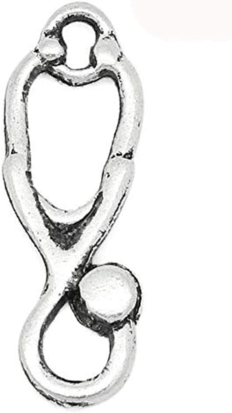 100Pc Antiqued Silver Alloy Angel Wing Charms Pendants 21X8Mm (7/8" X 3/8") 23#. Stethoscope