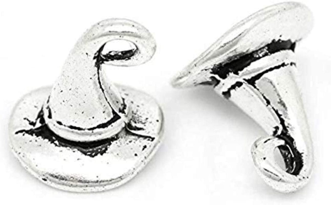 100Pc Antiqued Silver Alloy Angel Wing Charms Pendants 21X8Mm (7/8" X 3/8") 30#. Wizard Hat