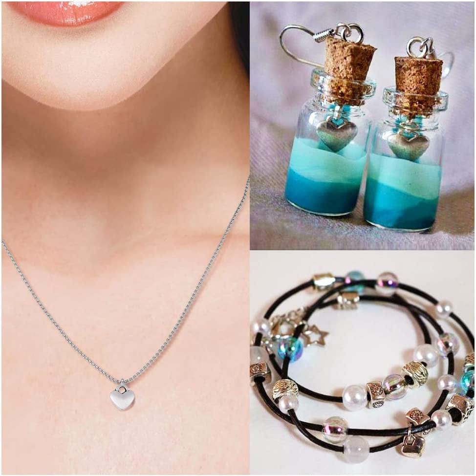 100Pcs Antique Silver Heart Charm Pendants Tibetan Style Extender Chain Drops Charms for Making Choker Necklace Bracelet Earrings Jewelry DIY Accessories