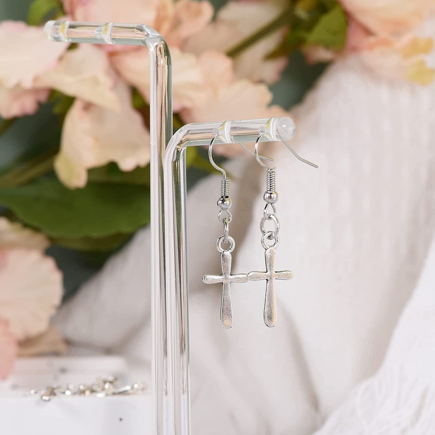 100Pcs Antique Silver Plated Double Sided Cross Charms Pendant DIY Bracelets Necklace Jewelry Making Craft Wholesale 21Mmx11Mm(A148)