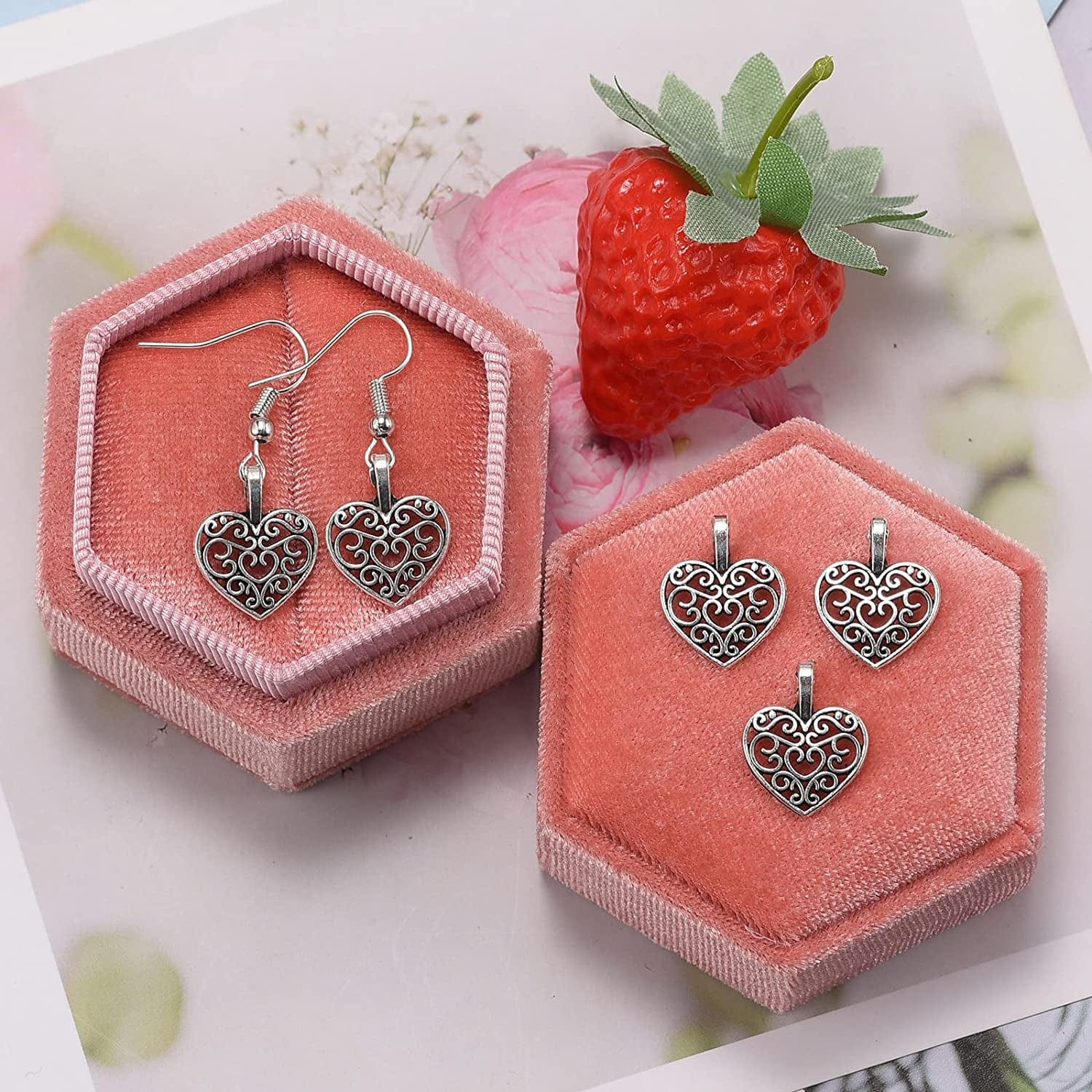 100Pcs Antique Silver Plated Hollow Lovely Heart Charms Pendant DIY Bracelets Necklace Jewelry Making Craft Wholesale 16Mmx14Mm(A285)