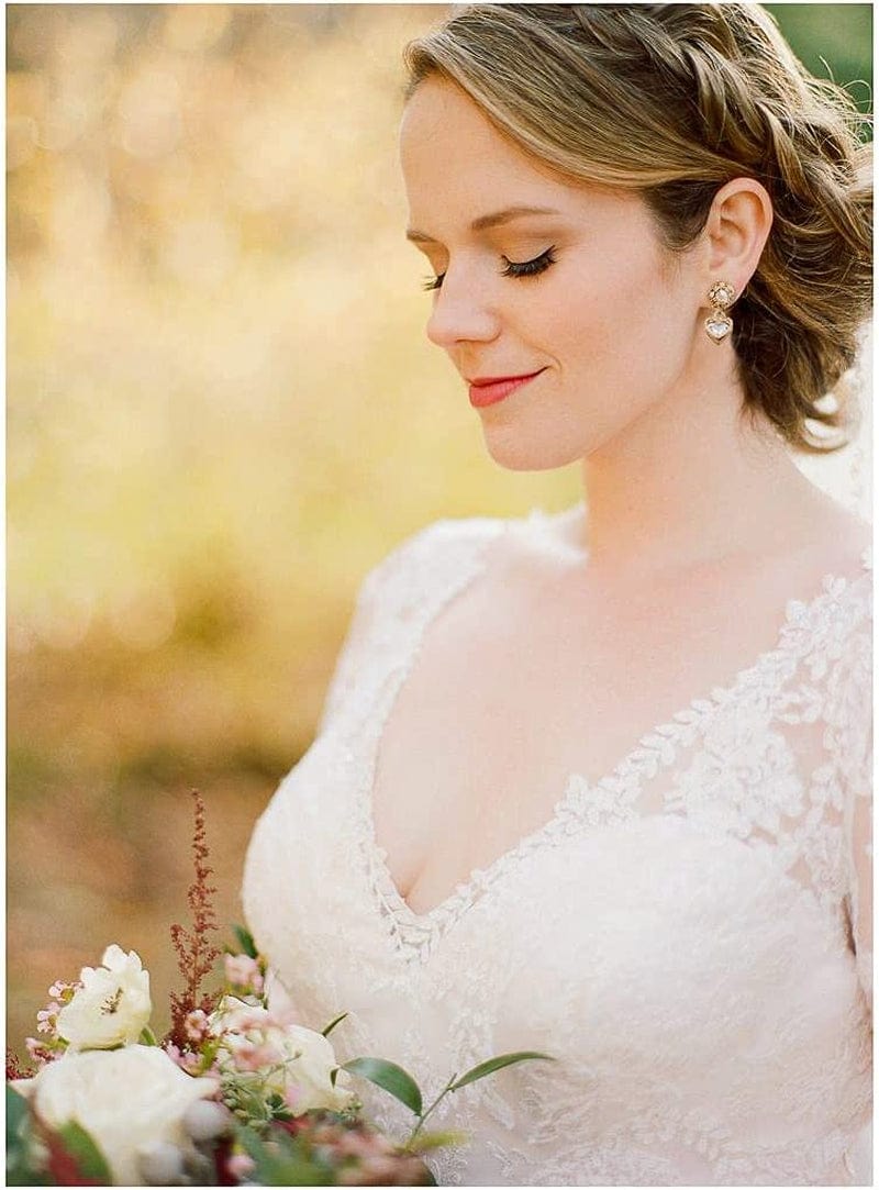 100Pcs Cubic Zirconia Alloy Charms Heart Shaped KC Gold Pendants for Jewelry Making Choker Tiny Dangle Accessories Valentine'S Day Wedding