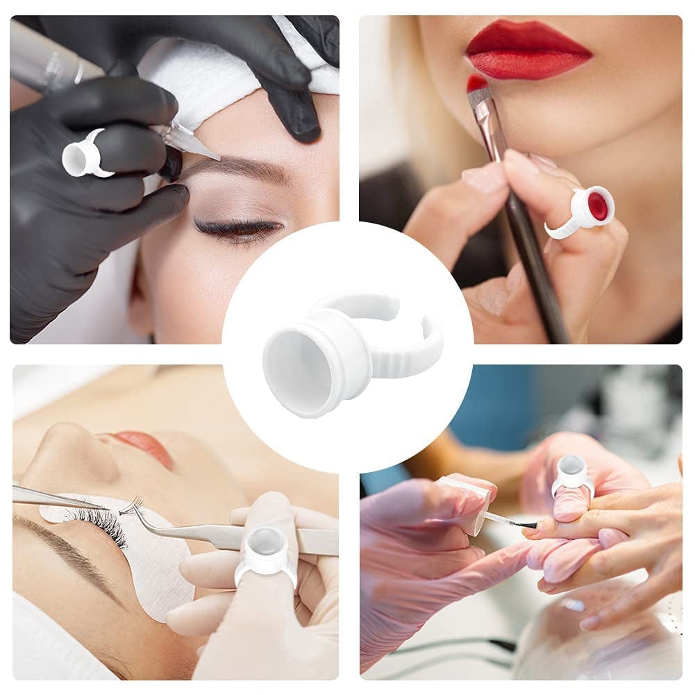 100PCS Disposable Plastic Nail Art Tattoo Glue Pallet Holder Eyelash Extension Rings Adhesive Pigment Holders Ink Cup Rings Makeup Application Tools Health & Beauty > Personal Care > Cosmetics > Cosmetic Tools > Makeup Tools G2PLUS