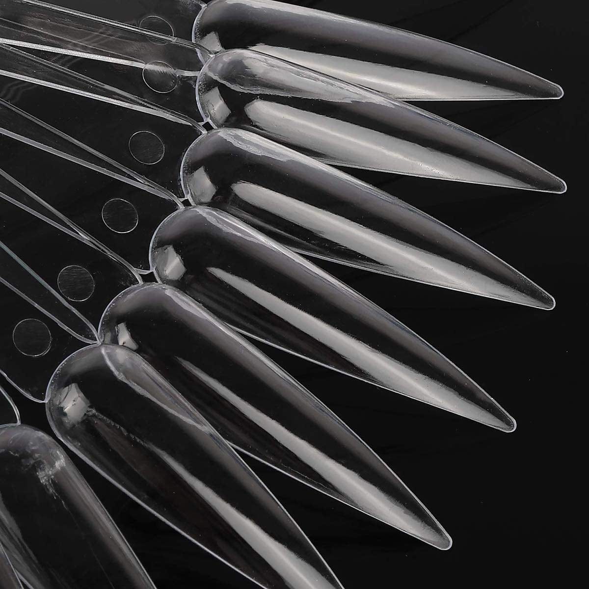 100Pcs GOGOONLY Nail Display Sticks Transparent Stiletto Tips Nail Art Display Chart Fan Board Acrylic False Tips Practice Tool Nail Polish Sample Color Showcase with Ring (100 Pcs - Clear) Health & Beauty > Personal Care > Cosmetics > Cosmetic Tools > Nail Tools GOGOONLY