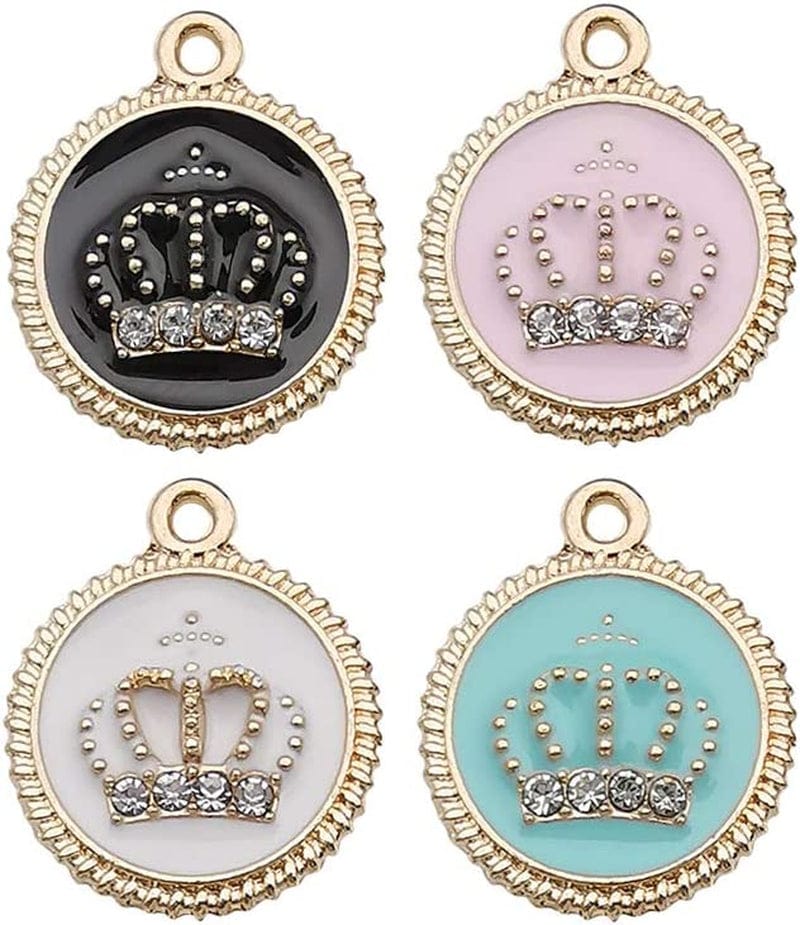 100Pcs Gold Plated Enamel Very Mini Star Charms Pendant for Jewelry Making Necklace Bracelet Earring and Slime DIY Jewelry Accessories Charms (M428) Crown