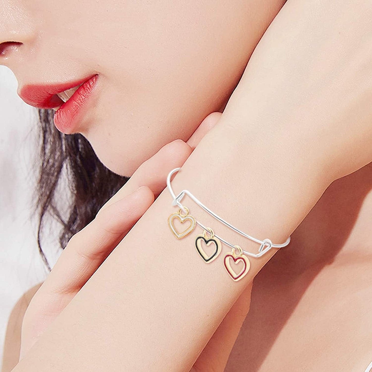 100Pcs Heart Circle Enamel Charms Pendants Beads Mother'S Day Hawaii Style Dangle Accessories for Valentine'S Day DIY Craft Necklace Bracelet Jewelry Making