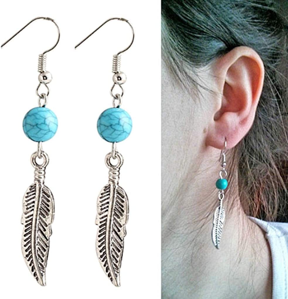 100Pcs Indian Style Feather Charm Pendant for DIY Key Chain Sweater Chain Bracelet Necklace Jewelry Making Findings(Antique Silver Tone)