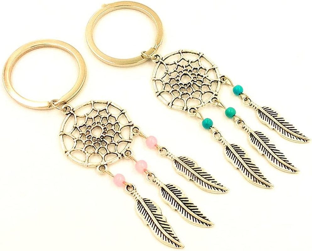 100Pcs Indian Style Feather Charm Pendant for DIY Key Chain Sweater Chain Bracelet Necklace Jewelry Making Findings(Antique Silver Tone)