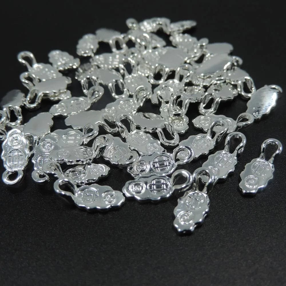 100Pcs Silver Plated Spoon Glue on Bail for Earring Bails or Scrabble and Glass Pendants Charms Connector Jewelry Decor