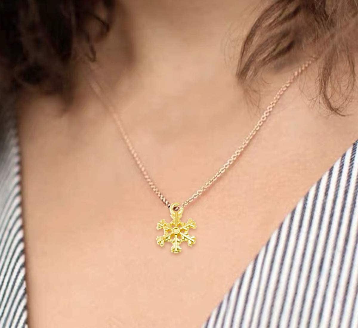 100PCS Snowflake Charm Christmas Snowflake Charms Pendants for Crafting, Jewelry Findings Making Accessory for DIY Necklace Bracelet(4Colors)