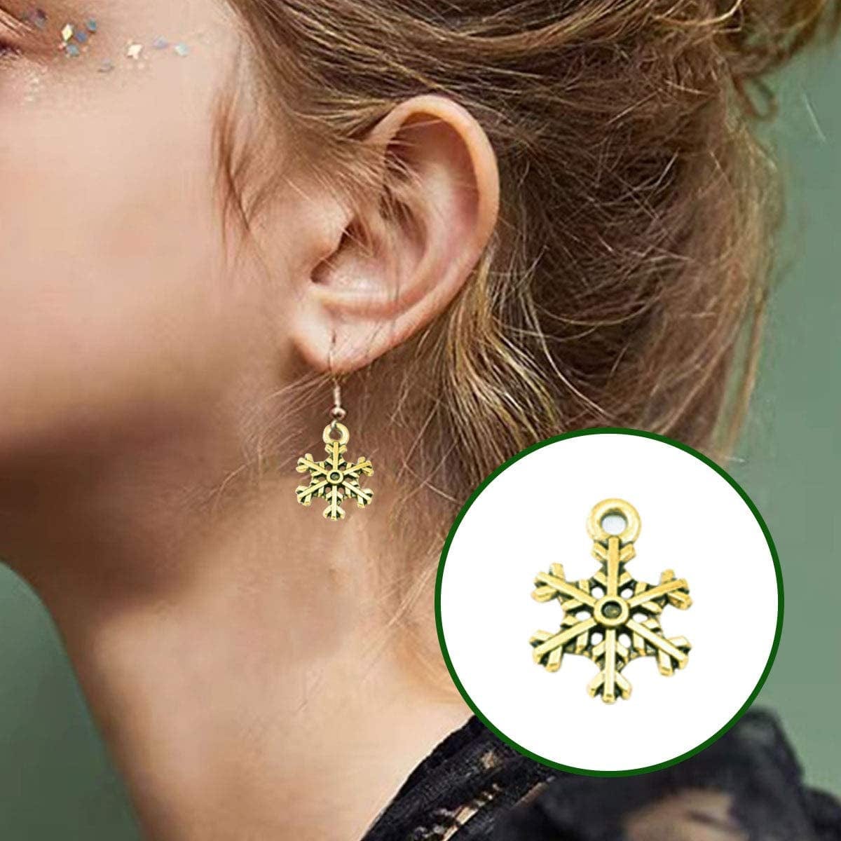 100PCS Snowflake Charm Christmas Snowflake Charms Pendants for Crafting, Jewelry Findings Making Accessory for DIY Necklace Bracelet(4Colors)