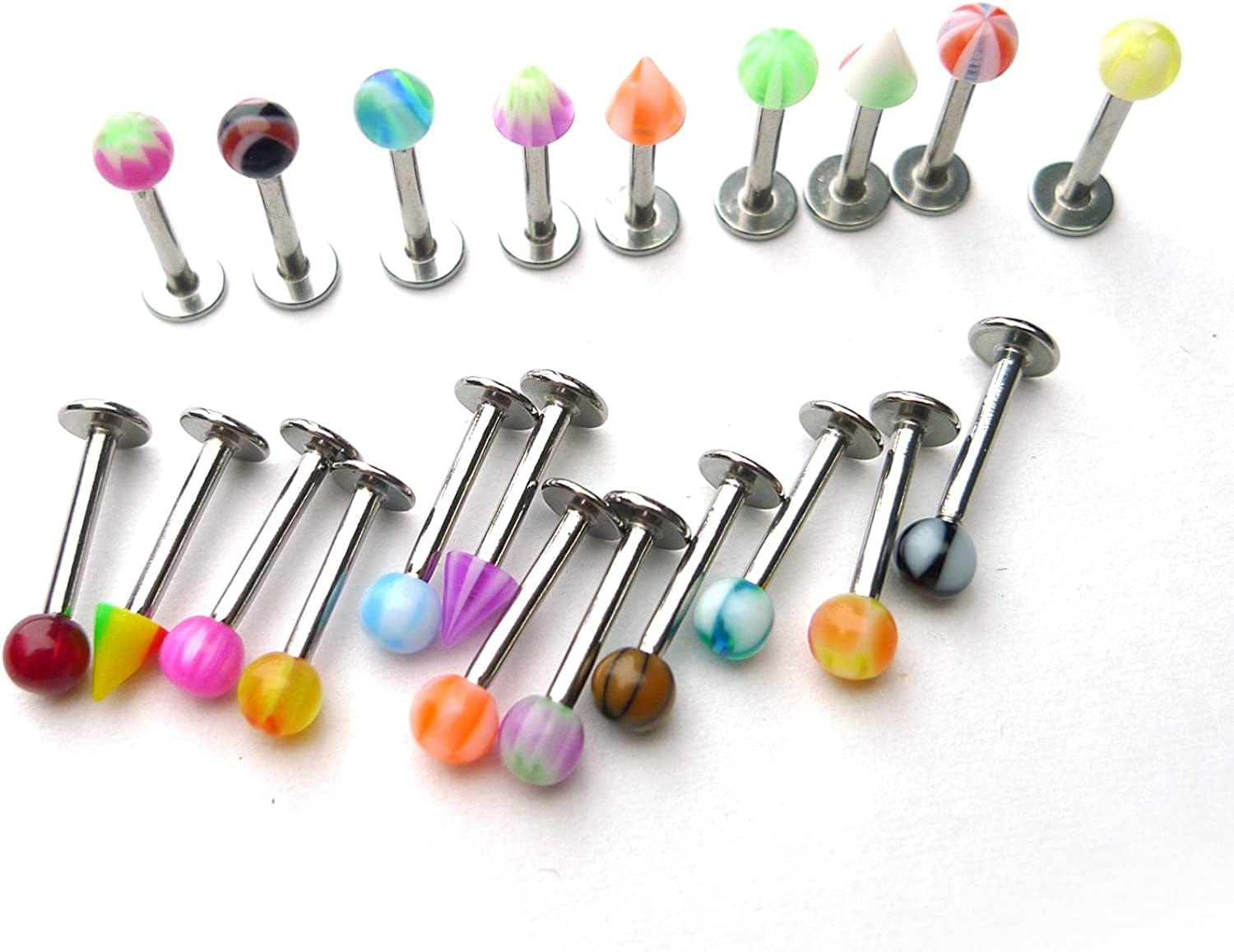 100Pcs Women Labret Lip Bar Ring Body Piercing Jewelry Ball Apparel & Accessories > Jewelry > Body Jewelry SteelFever