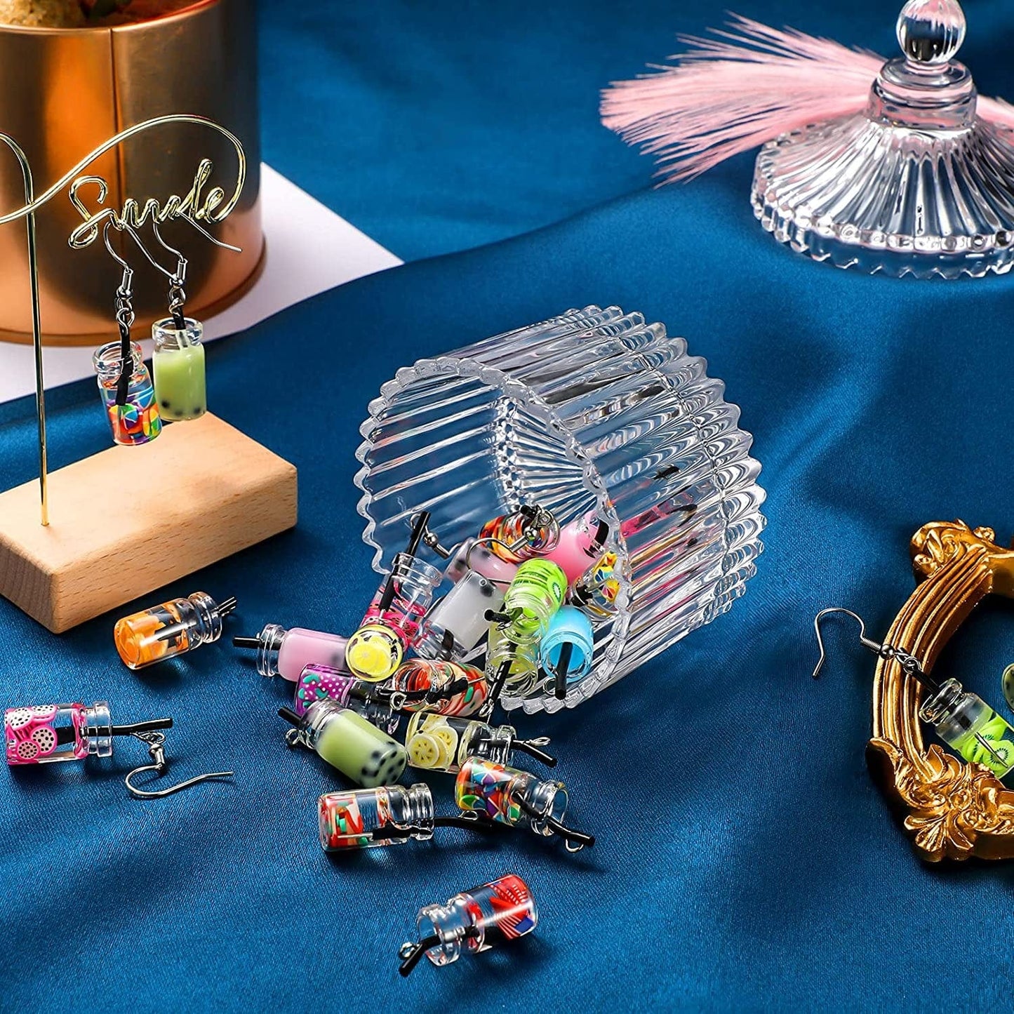 104 Pieces Milk Tea Charms DIY Keychain Pendant Boba Charms Colorful Mini Bottle Charms Pendant Fruit Juice Charms Pendant for DIY Jewelry Craft Earring Keychain Xmas Present