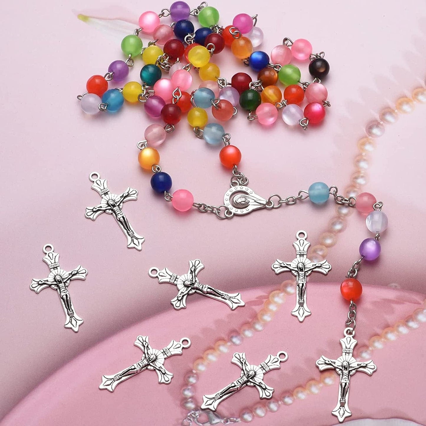 105Pcs Antique Silver Cross Charms Pendants Jewelry Findings for Making Bracelet and Necklace for DIY Jewelry 37X22Mm