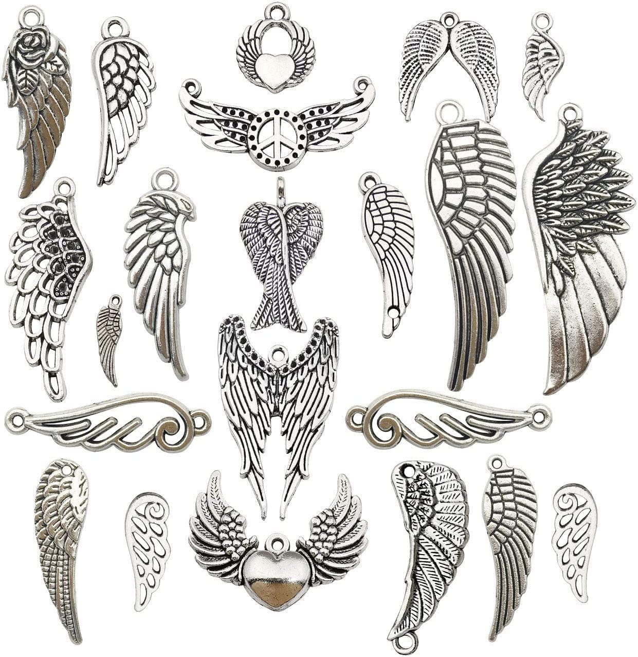 105Pcs Craft Supplies Dream Catcher Feather Wing Charms Pendants for Jewelry Making Findings Accessory for DIY Bracelet Necklace (M241) M185-42pcs