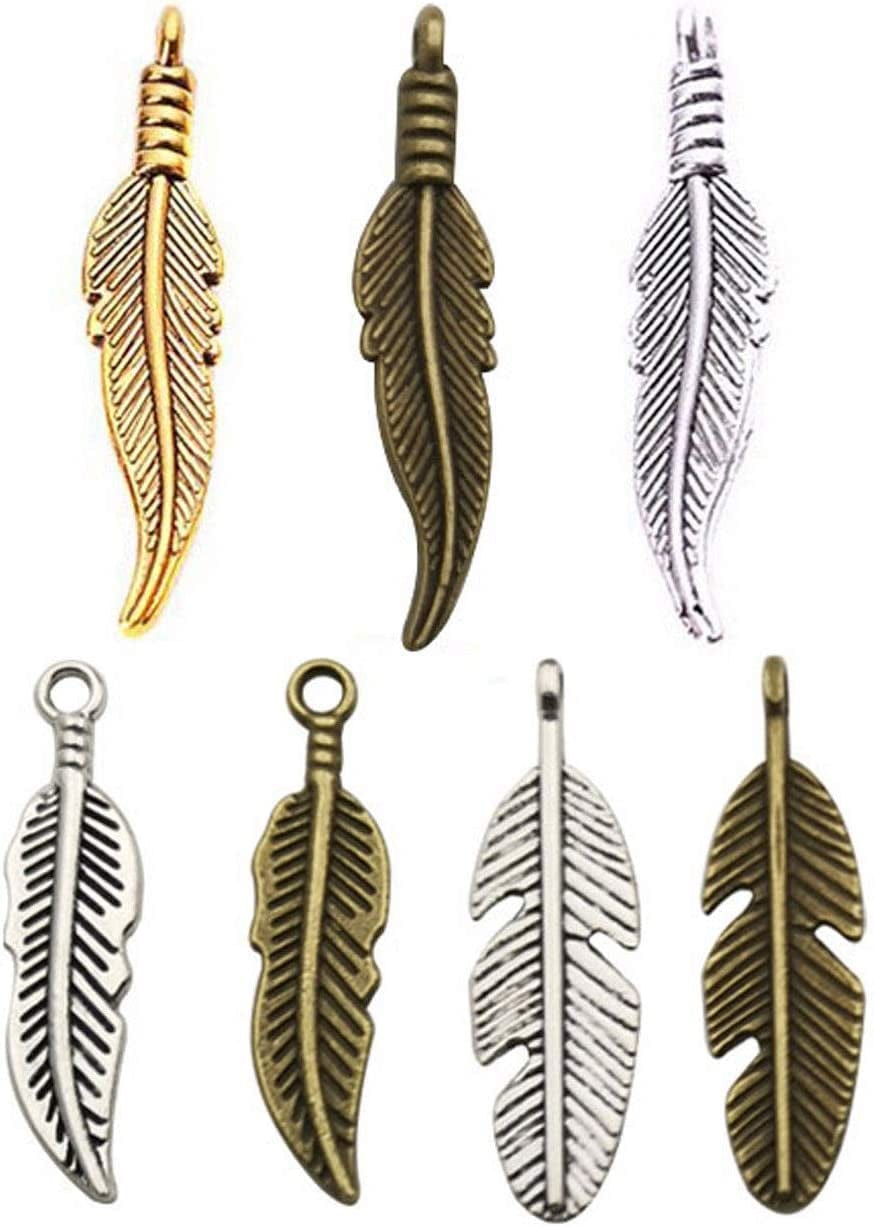 105Pcs Craft Supplies Dream Catcher Feather Wing Charms Pendants for Jewelry Making Findings Accessory for DIY Bracelet Necklace (M241) M241-105pcs