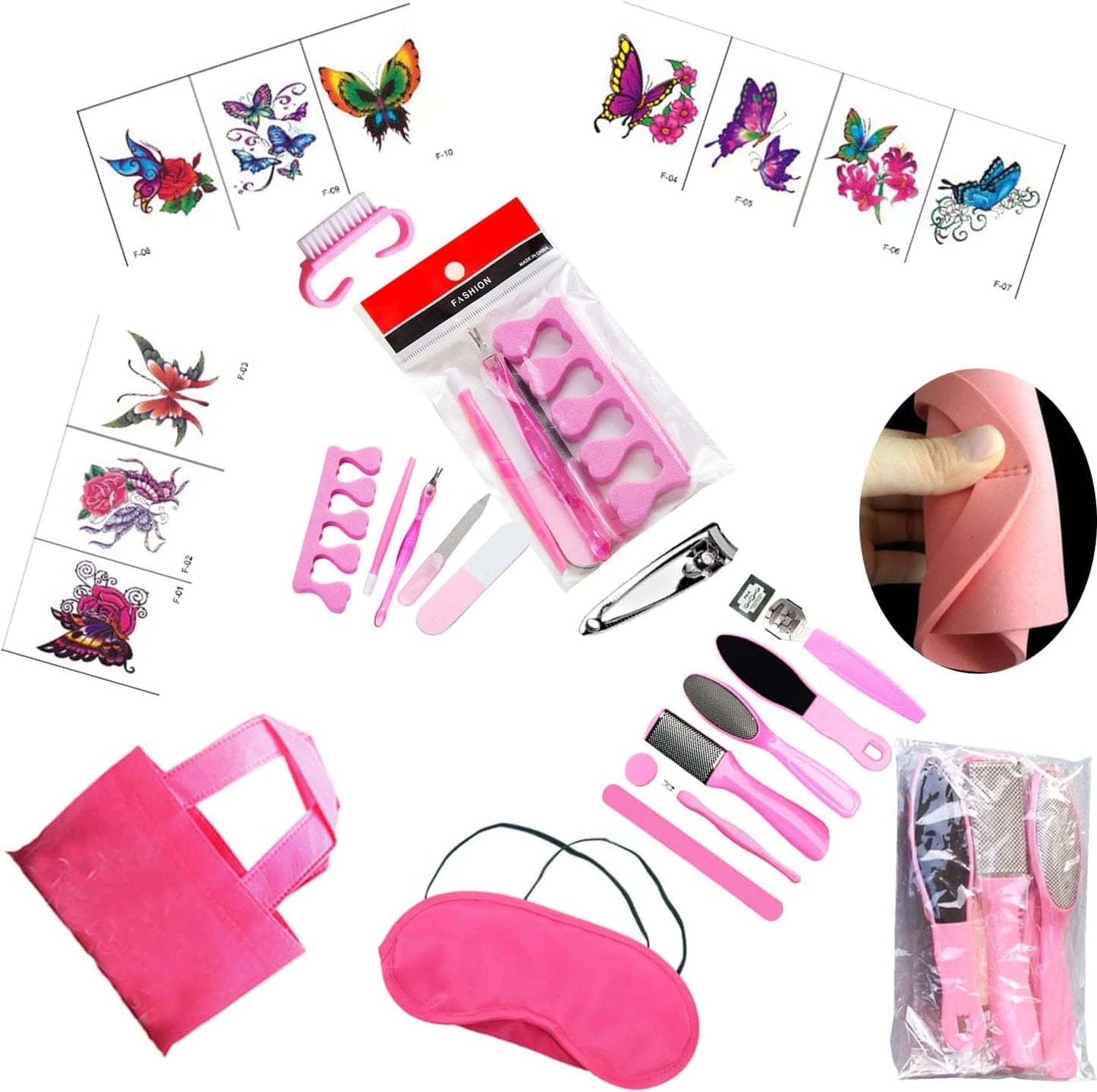 106PCS Girls Professional Manicure Pedicure Set W/Foot Care Kit for Kids Sleepovers and Slumber Party, Luxury Spa Kit W/Spa Slippers Mask Foot Rasp File Clipper & More Nail Personal Care for Bday Gift Health & Beauty > Personal Care > Foot Care TABGIME