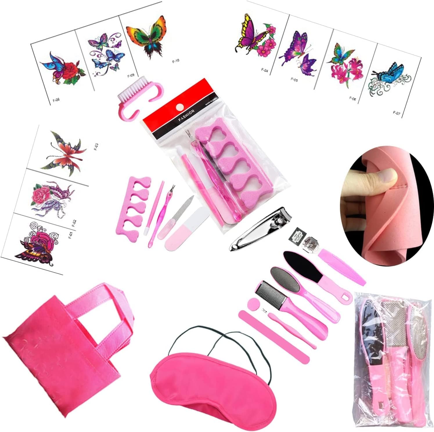 106PCS Girls Professional Manicure Pedicure Set W/Foot Care Kit for Kids Sleepovers and Slumber Party, Luxury Spa Kit W/Spa Slippers Mask Foot Rasp File Clipper & More Nail Personal Care for Bday Gift Health & Beauty > Personal Care > Foot Care TABGIME