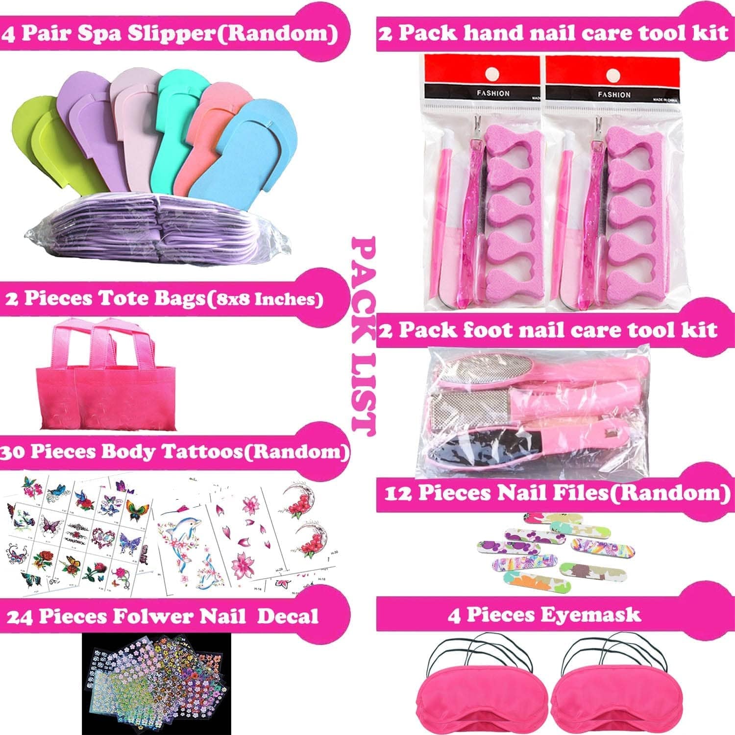 106PCS Girls Professional Manicure Pedicure Set W/Foot Care Kit for Kids Sleepovers and Slumber Party, Luxury Spa Kit W/Spa Slippers Mask Foot Rasp File Clipper & More Nail Personal Care for Bday Gift Health & Beauty > Personal Care > Foot Care TABGIME
