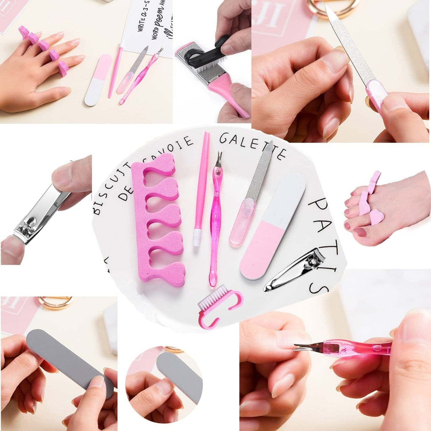 106PCS Girls Professional Manicure Pedicure Set W/Foot Care Kit for Kids Sleepovers and Slumber Party, Luxury Spa Kit W/Spa Slippers Mask Foot Rasp File Clipper & More Nail Personal Care for Bday Gift Health & Beauty > Personal Care > Foot Care TABGIME