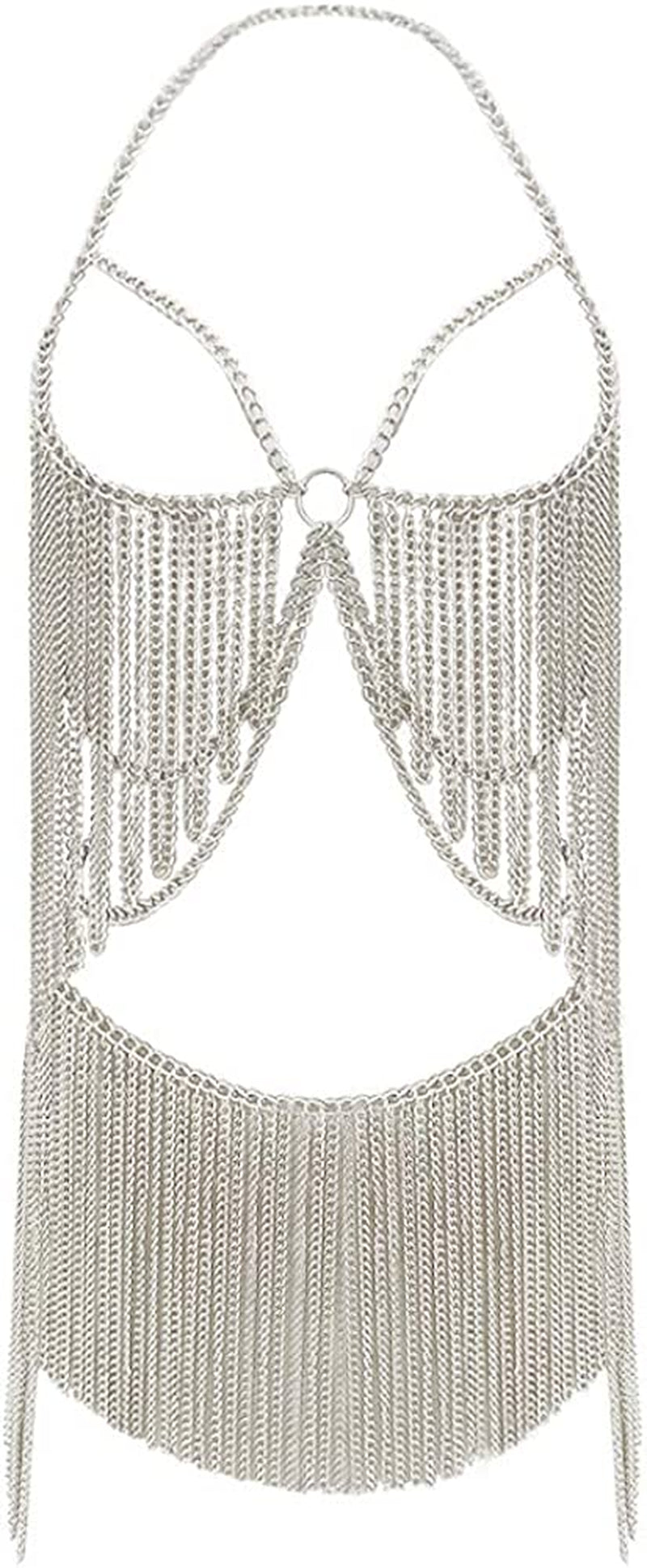 Minesign Boho Jewelry Women Metal Body Chain Set Indian Belly Chain Bikini Halloween Costume Party Apparel & Accessories > Jewelry > Body Jewelry MineSign Silver