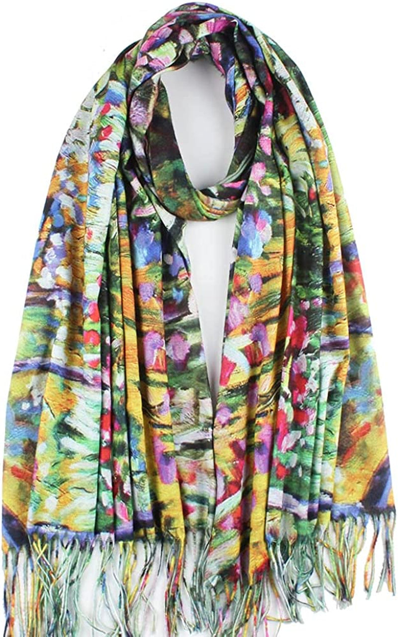 Soft Cashmere Feel Scarf for Women Elegant Art Print Winter Warm Scarves Large Shawl Wrap Monet Klimt Van Gogh Gifts Apparel & Accessories > Clothing Accessories > Scarves & Shawls Umjetnost C51