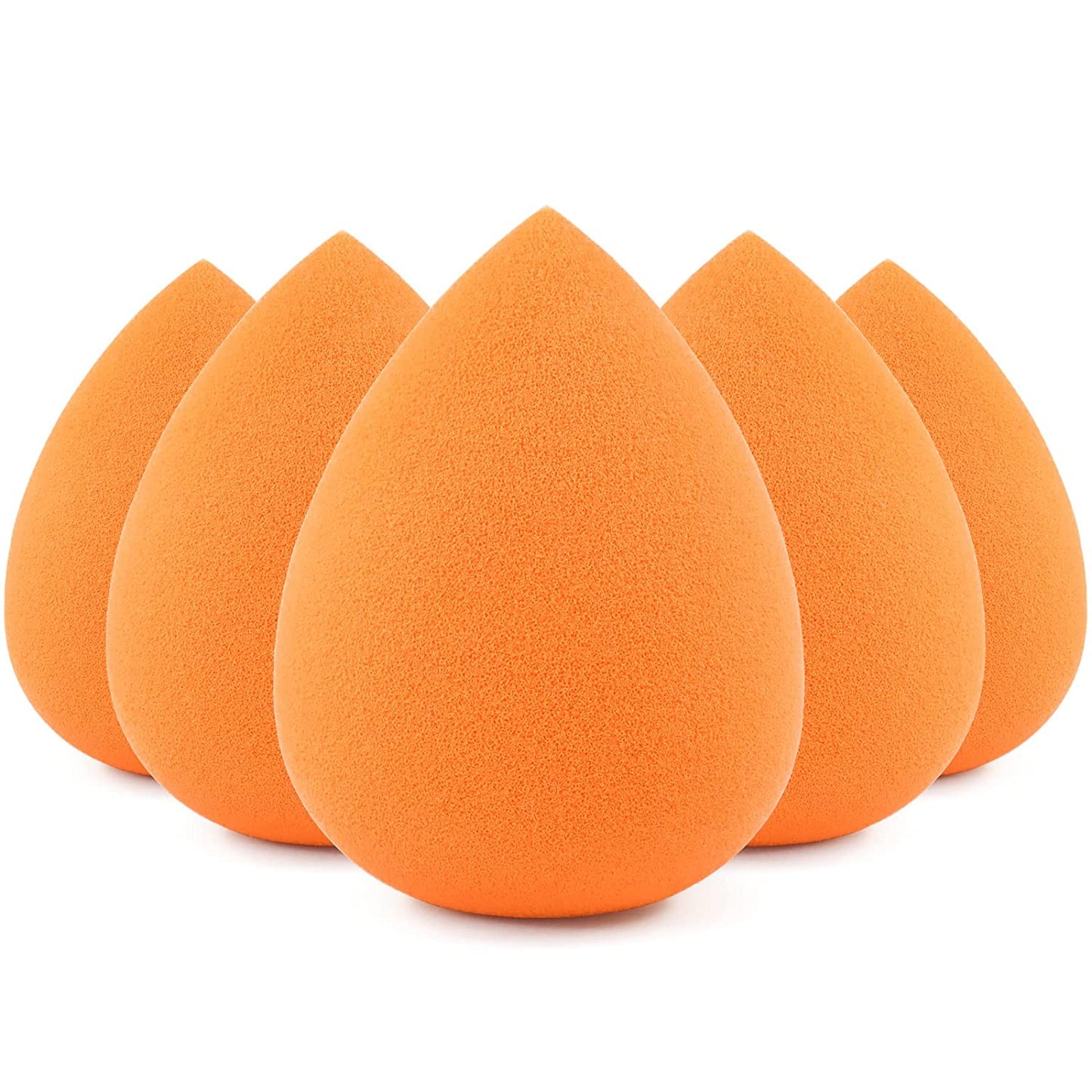 BEAKEY 5 Pcs Makeup Sponge Set, Foundation Blending Beauty Sponge, Flawless for Liquid, Cream, and Powder, Multi-Colored Makeup Sponges Health & Beauty > Personal Care > Cosmetics > Cosmetic Tools > Makeup Tools BEAKEY E-Orange