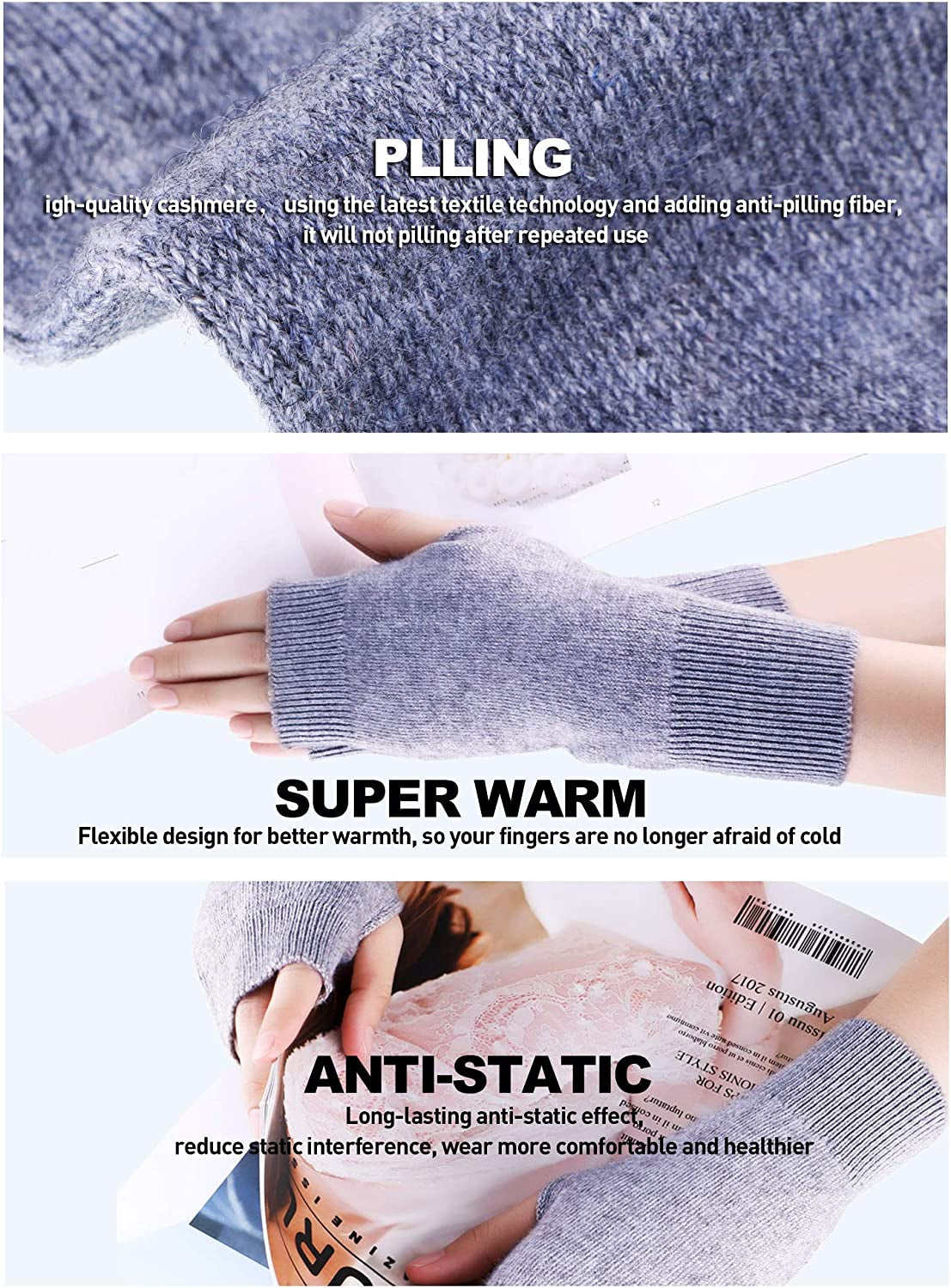 Tatuo 4 Pairs Cashmere Feel Fingerless Gloves with Thumb Hole Warm Gloves for Women and Men (Color Set 7) Apparel & Accessories > Clothing Accessories > Gloves & Mittens Tatuo