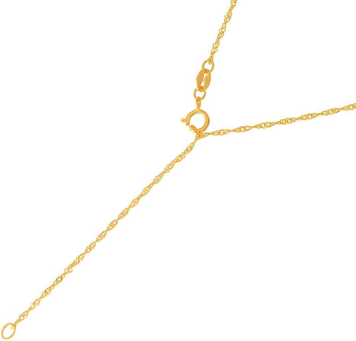 10K Solid Gold Yellow or White 1.5 Mm Singapore Chain Anklet, Spring Ring Clasp - 9" 10" Apparel & Accessories > Jewelry > Anklets JewelStop