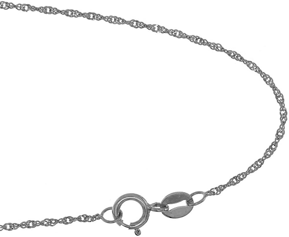 10K Solid Gold Yellow or White 1.5 Mm Singapore Chain Anklet, Spring Ring Clasp - 9" 10" Apparel & Accessories > Jewelry > Anklets JewelStop White Gold 10.0 Inches