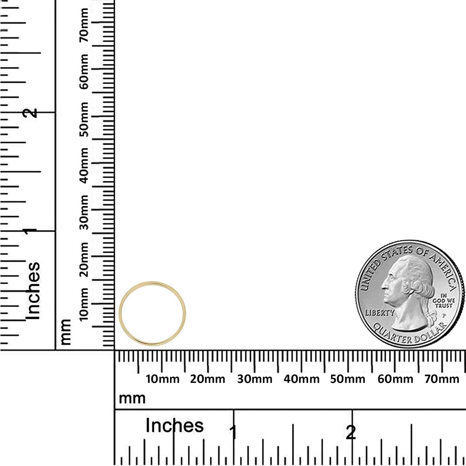 10K Yellow Gold Plain Band Stackable Ring- Size 1-8