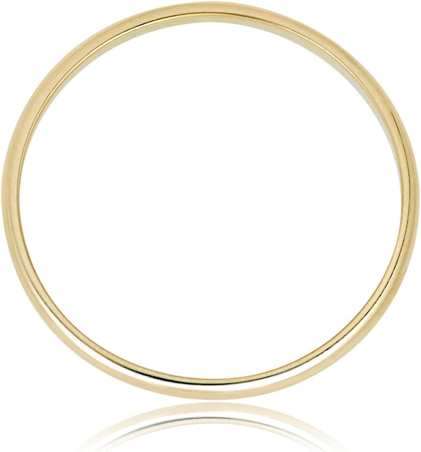 10K Yellow Gold Plain Band Stackable Ring- Size 1-8