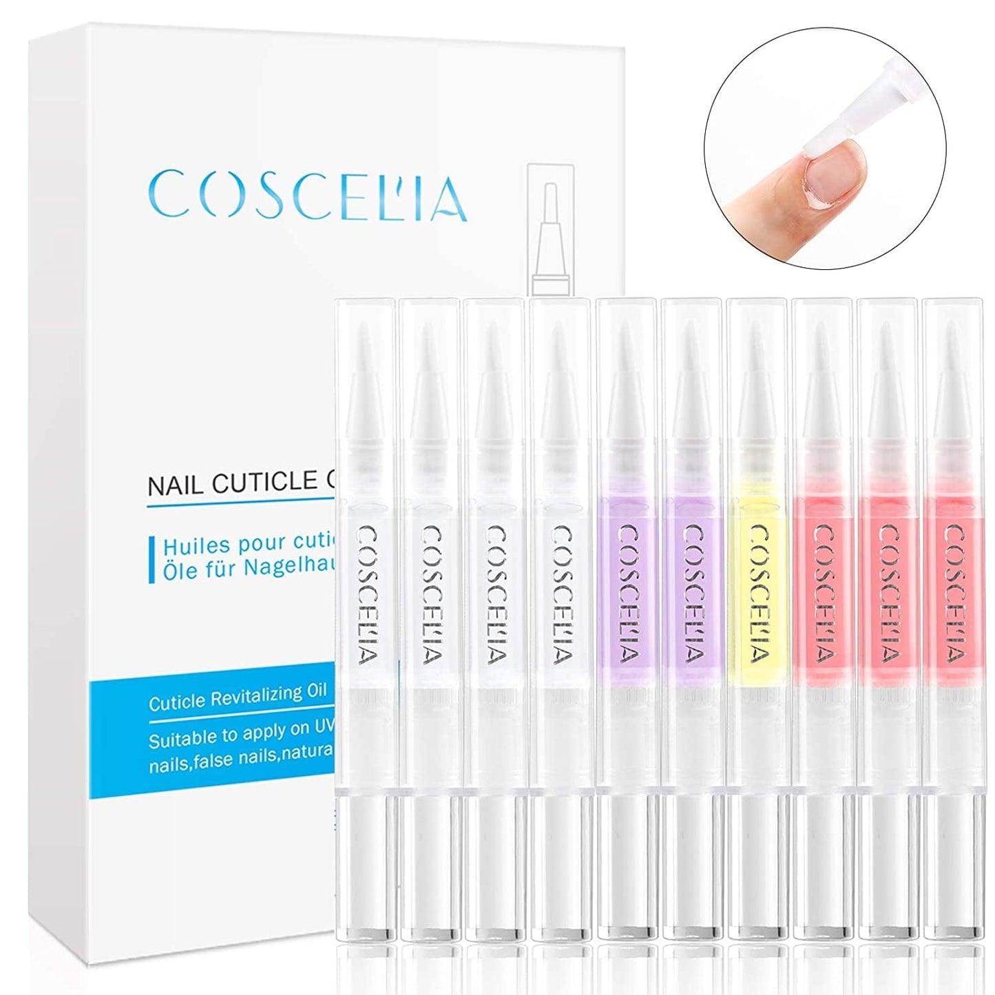 10Pcs Cuticle Oil Pen Bulk for Nails Polish Repair Pen Nail Nourishment Polish with Vitamins to Nourish and Moisturize Skin for Cuticle Nail Care 10 Flavors Health & Beauty > Personal Care > Cosmetics > Cosmetic Tools > Nail Tools COSCELIA