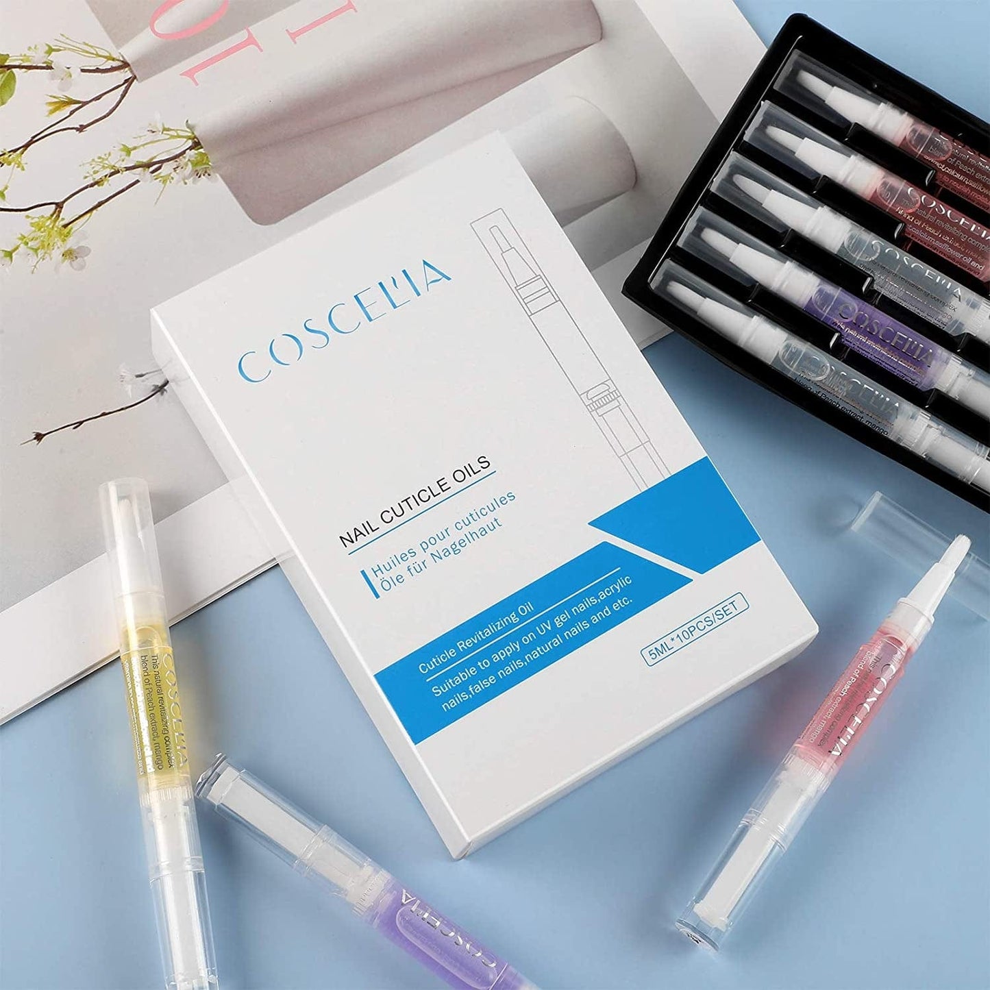 10Pcs Cuticle Oil Pen Bulk for Nails Polish Repair Pen Nail Nourishment Polish with Vitamins to Nourish and Moisturize Skin for Cuticle Nail Care 10 Flavors Health & Beauty > Personal Care > Cosmetics > Cosmetic Tools > Nail Tools COSCELIA