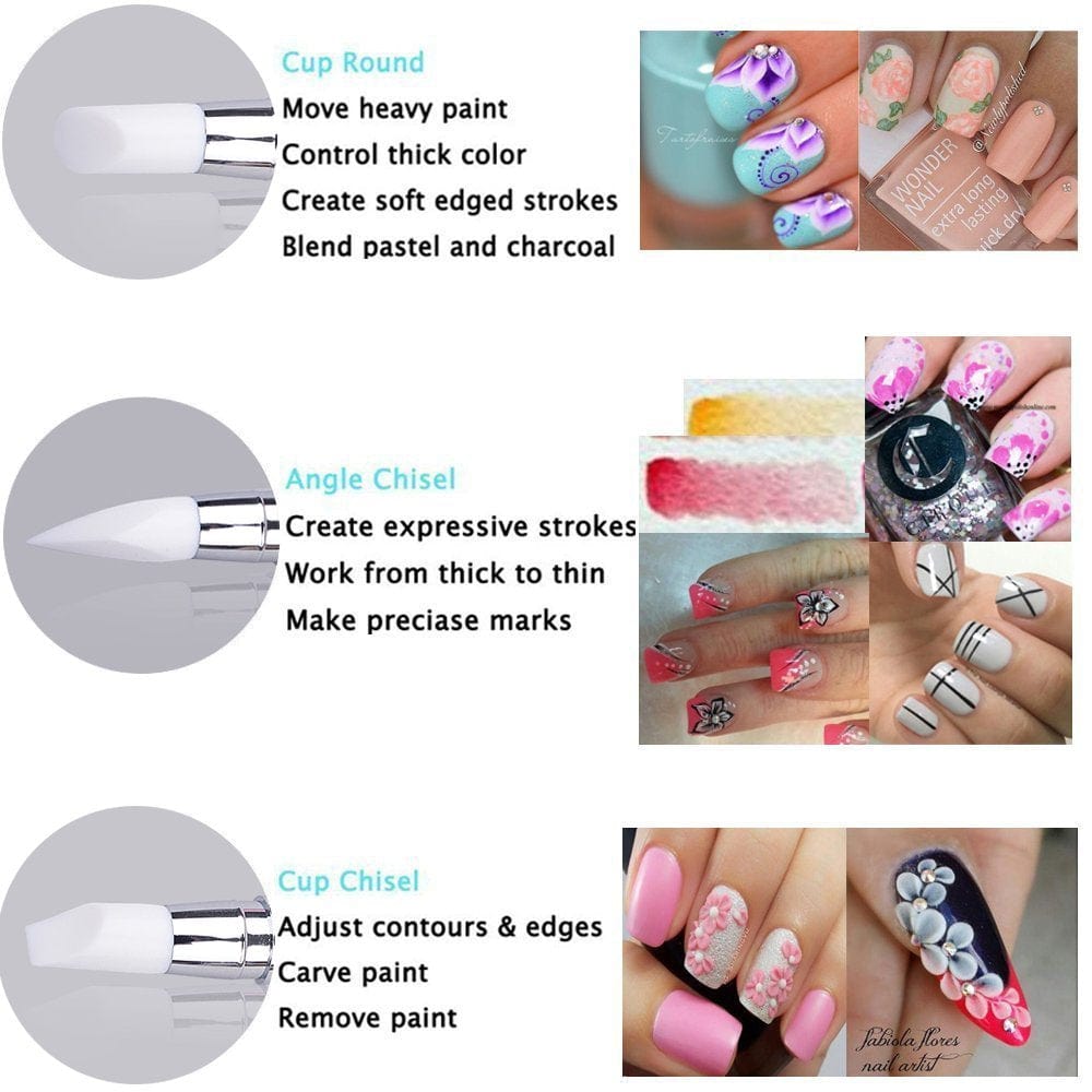 10Pcs Nail Art Gel Carving Pen Nail Dotting Tool Silicone Nail Brushe Set Nail Tools Pottery Clay Sculpting Tools,Acrylic Nail Dotting Pen 2 Way Double Ended Health & Beauty > Personal Care > Cosmetics > Cosmetic Tools > Nail Tools Bysiter