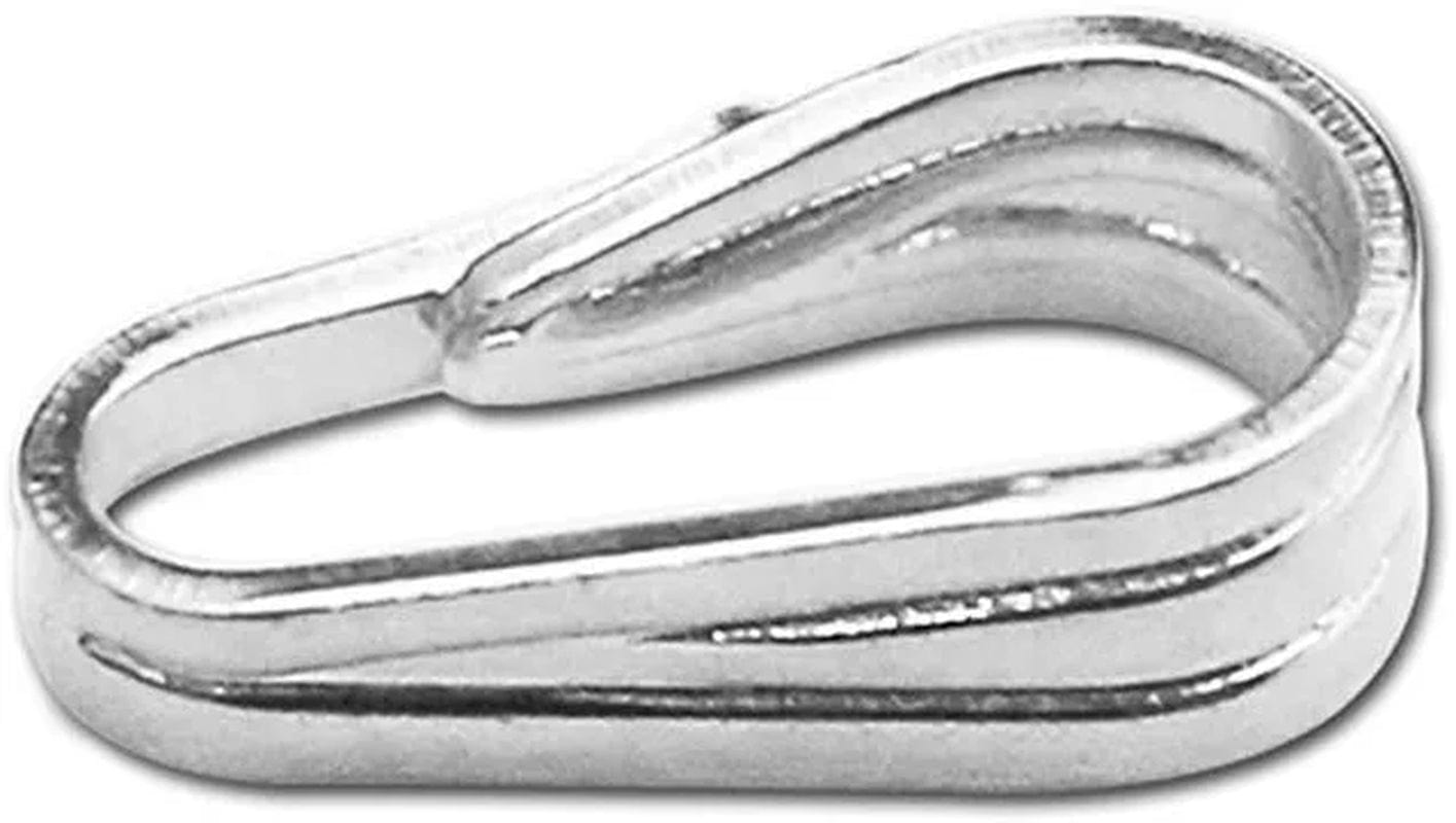 10Pcs Solid Sterling Silver Snap-On Bail Pendant Connector Finding for Jewelry Charm Necklace Component Making Supply