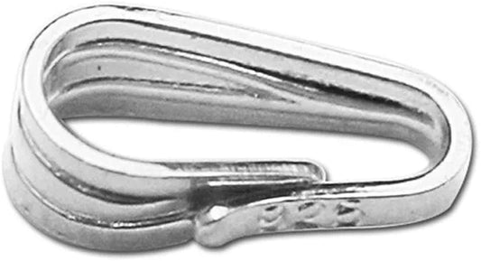 10Pcs Solid Sterling Silver Snap-On Bail Pendant Connector Finding for Jewelry Charm Necklace Component Making Supply silver original