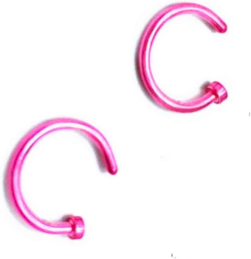10Pcs Stainless Steel Nose Rings,Punk Fake Piercings C Shape Septum Lip Rings Small Thin Faux Body Piercing Jewelry for Women Men(8Mm,Pink) Apparel & Accessories > Jewelry > Body Jewelry generic Pink 8mm