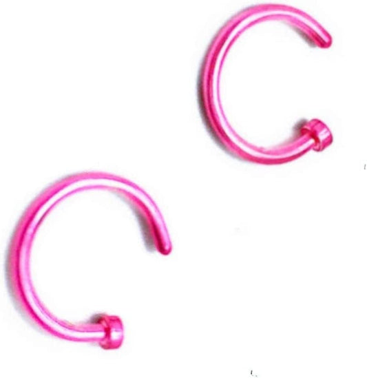 10Pcs Stainless Steel Nose Rings,Punk Fake Piercings C Shape Septum Lip Rings Small Thin Faux Body Piercing Jewelry for Women Men(8Mm,Pink) Apparel & Accessories > Jewelry > Body Jewelry generic Pink 8mm