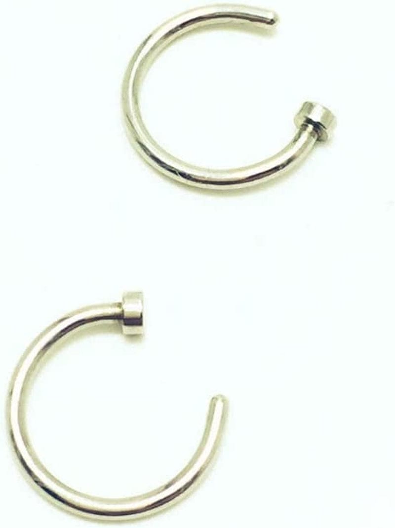 10Pcs Stainless Steel Nose Rings,Punk Fake Piercings C Shape Septum Lip Rings Small Thin Faux Body Piercing Jewelry for Women Men(8Mm,Pink) Apparel & Accessories > Jewelry > Body Jewelry generic Silver 10mm