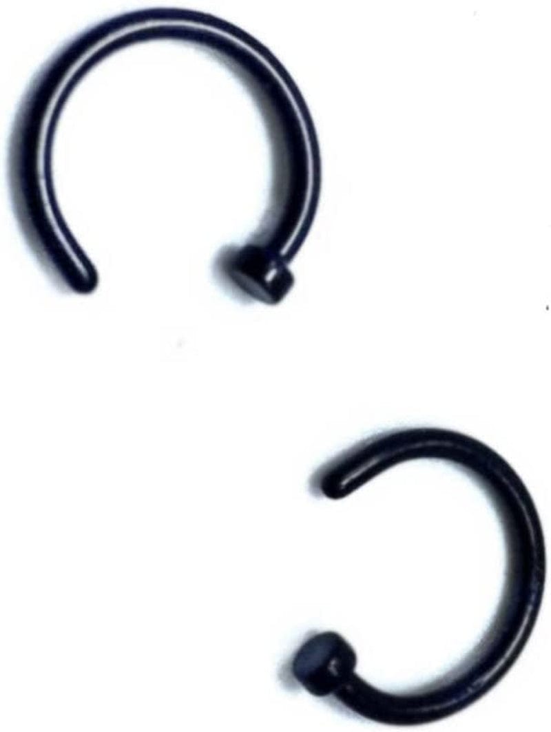 10Pcs Stainless Steel Nose Rings,Punk Fake Piercings C Shape Septum Lip Rings Small Thin Faux Body Piercing Jewelry for Women Men(8Mm,Pink) Apparel & Accessories > Jewelry > Body Jewelry generic Black 8mm