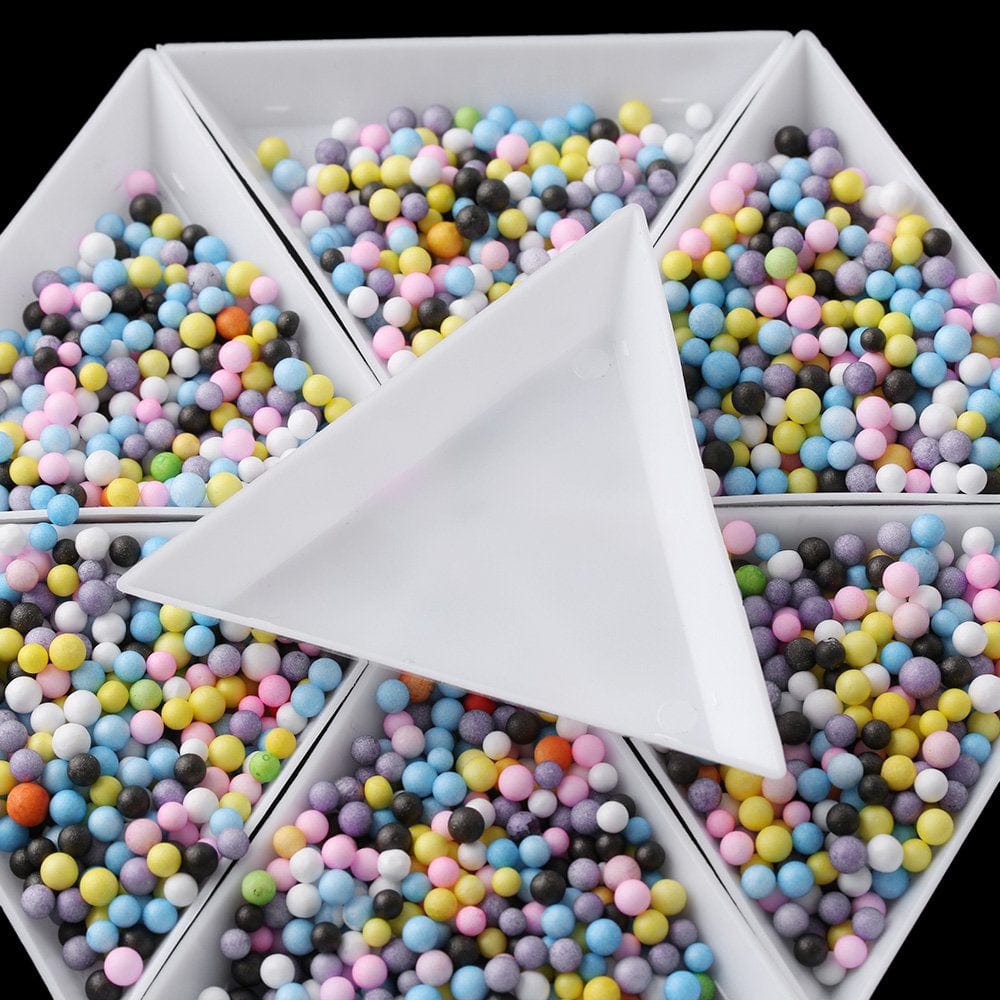 10Pcs White Plastic Triangle Tray Nail Art Rhinestones Gems Crystal Beads Sorting Tray Manicure Tool Health & Beauty > Personal Care > Cosmetics > Cosmetic Tools > Nail Tools MIOBLET