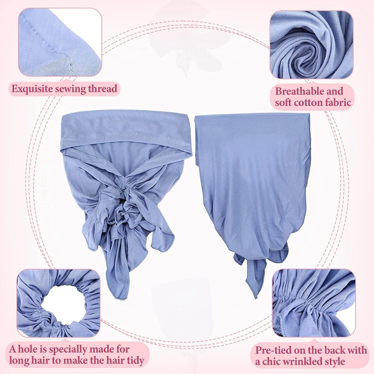 11 Pcs Headwear Turbans Head Covers for Women Pretied Head Scarves Multicolor Head Wrap Headwear for Girls Apparel & Accessories > Clothing Accessories > Headwear Janmercy