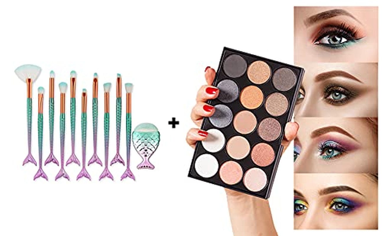 11 PCS Makeup Brush Set Professional Eye Makeup Brushes for Eyeshadow Concealer Eyeliner Brow Blending Brush Tool Health & Beauty > Personal Care > Cosmetics > Cosmetic Tools > Makeup Tools Tenmon