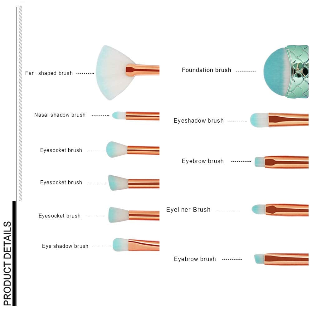 11 PCS Makeup Brush Set Professional Eye Makeup Brushes for Eyeshadow Concealer Eyeliner Brow Blending Brush Tool Health & Beauty > Personal Care > Cosmetics > Cosmetic Tools > Makeup Tools Tenmon